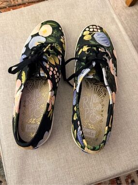Keds x Rifle Paper Co. Women's Black Floral Sneakers